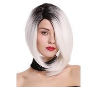 WIG ME UP- MLC156-MF-YS1+882 peluca de mujer lace front malla frontal monofilamento parcial raya pelo corto liso Bob largo ombré negro blanco