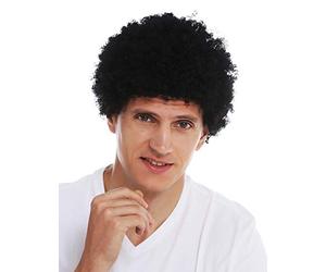 WIG ME UP- MMAS-9M-K01 Peluca para Mujeres Hombres Carnaval Afro rizos Cortos densos Cabello Crespo Negro