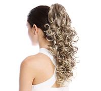 WIG ME UP- N956-V-18T22 extensión de pelo trenza coleta rizada voluminosa larga rizos peineta 50 cm pelo teñido castaño dorado rubio claro