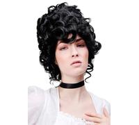 WIG ME UP Peluca De Calidad Peluca Rococó Barroca Negra Dama Noble GFW1675-1B