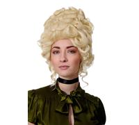 WIG ME UP- GFW1675-613 Peluca mujer calidad cosplay historico reina noble barroco colmena torre gigante Beehive Marie Antoinette Pompadour rubio platino