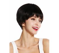 WIG ME UP Peluca de Mujer Corto Liso Page Pagenschnitt Marrón Oscuro VK-53