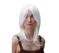 WIG ME UP Peluca de Mujer Medio Largo Liso Blanco Cosplay 45cm 3240-1001