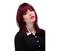 WIG ME UP- peluca de mujer pelo al hombro rojo granate liso con flequillo aprox. 50 cm 3003-39