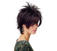 WIG ME UP- peluca de mujer pelo corto erizado mechas salvajes los 80 wave punk color negro BLUE144-2