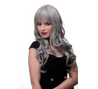 WIG ME UP- peluca de mujer rizos grandes pelo rizado flequillo liso gris aprox. 65 cm 285-51