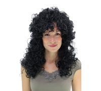 WIG ME UP- Peluca Negra, Disfraz, Carnaval de Rio, Latina, rizos abundantes. PW0032-P103
