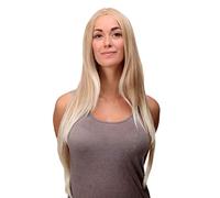 WIG ME UP- peluca rubia mezcla de rubio fresa y rubio plata lisa muy larga raya definida sustitución de pelo 80 cm 3217-27T613