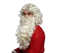WIG ME UP Perücke Bart Set Deluxe Navidad Santa Claus Nikolaus Hellblond