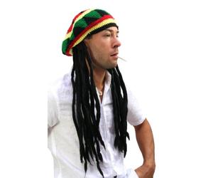 WIG ME UP- rasta2-P103 - Gorro de Punto con Dreadlocks, pelos Rasta estilo Reggae Jamaica Bob Marley Rastafari