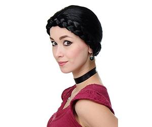 WIG ME UP- RJ010-P8 Peluca señoras Carnaval Traje Tradicional Baviera Ucrania Rusia Trenzado negra