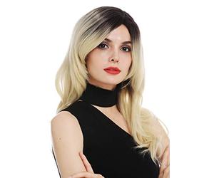 WIG ME UP - TYM-1191-MT-4TT613C Peluca para mujeres monofilamento pelo largo escalonado ondulado raya ombré castaño rubio brillante