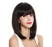 WIG ME UP- VK-1-3HDEEPVIOL peluca de mujer pelo corto al hombro Bob largo flequillo liso castaño oscuro violeta