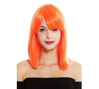 WIG ME UP- VK-10-TF2201 peluca de mujer pelo corto liso al hombro Bob largo flequillo Cleopatra color orange