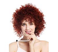 WIG ME UP- VK-11-350 peluca de mujer pelo corto voluminoso rizado rizos salvajes rojo oscuro rojo cobrizo
