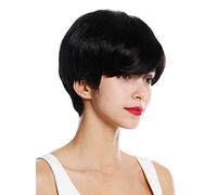 WIG ME UP- VK-32-2 peluca de mujer pelo muy corto casual raya color entre castaño oscuro y negro