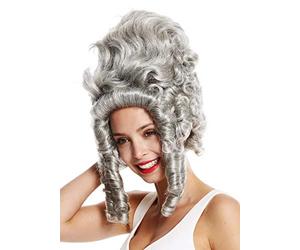 WIG ME UP- VK-38-51 peluca de mujer teatro cosplay Barroco Pompadour María Antonieta duquesa condesa mujer noble color gris
