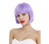 WIG ME UP - VK-4-HTY55C Peluca para mujeres corta bob clásico flequillo recto liso color violeta