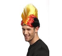 WIG ME UP - XR-012-PC2B/PC13/P103 Peluca Carnaval Halloween Fan Wave Punk roquero Cresta Mohawk 80s Negro Rojo Dorado amrillo