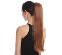 WIG ME UP- YZF-1094S-30 Extensión de pelo coleta peineta y banda pelo 63 cm de largo liso color castaño cobrizo