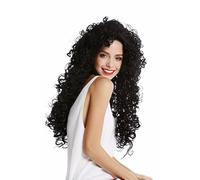 WIG ME UP- YZF-4380-1 peluca para mujeres cosplay rizos geniales melena larga voluminosa negra