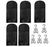 Wig Storage Bags, 5 unidades Dust Proof Hair Extension Holder Wig Organizer Set, Clear Non Woven Wig Travel Case, Hairpieces Storage Bag, adecuado para mujeres y hombres