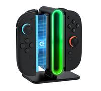Wigearss 4 en 1 Cargador Magnético para Nintendo Switch 2 JoyCon, con Iluminación RGB Versátil y Indicador LED, Estación de Carga para JoyCon de Nintendo Switch 2 Accesorios