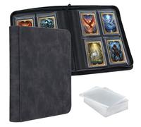 Wigearss Álbum de Cartas Coleccionables para 112 Toploaders, 4 Compartimentos, Fundas Rígidas 3"x4", Álbum para Tarjetas de Comercio, Colección de Cartas TCG, MTG