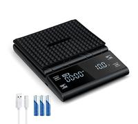 Wigearss Báscula de Café Digital con Temporizador, Báscula de Espresso Recargable de Precisión 5 kg/0,1 g, Escala de Café con Pantalla LED y Tara, Báscula Digital Portátil para Espresso, Goteo