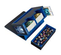 Wigearss Caja de Cartas MTG, Caja Coleccionable para Más de 300 Tarjetas, con Cierre Magnético de PU y Separadores de Cartas y Bandejas para Dados para Magic MTG-Azul Negro