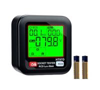 Wigearss Comprobador de Enchufes, 6 Tipos de Diagnóstico de Averías, con Prueba RCD y Pantalla LCD, Indicación de Tensión y Corriente de Fugas, 30-260V/45-65Hz