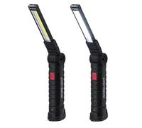 Wigearss Lámpara de Ttrabajo Doméstica, Linterna LED Recargable, 5 Modos de Luz, Base Magnética y Gancho Integrado, Lámpara de Taller COB Recargable para Garajes, Emergencias, Camping, 2 Piezas