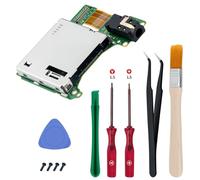 Wigearss Lector de Tarjetas de Juego de Reemplazo para Nintendo Switch HAC-001, Repuesto de Ranura para Tarjetas de Juego con Puerto de Audio para Auriculares, Kit de Reparación Incluido