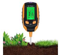 Wigearss Medidor de Suelo 4 en 1, Medidor de pH, Humedad, Temperatura y Luz, Pantalla LCD con Retroiluminación para Jardín, Agricultura y Plantas de Exterior