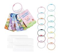 Wigearss Tarjetero para Tarjetas Yoto, 200 Piezas de Etiquetas Autoadhesivas y 15 Trabillas, Organizador de Cartas Portátil, Bolsa de Viaje para Niños, Estuche para Tarjetas Yoto para Marcar