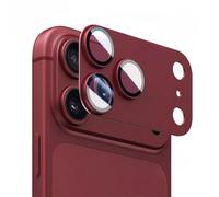 Wigento Camera 9H - Cristal protector para Apple iPhone 18 Pro, color rojo | Cubierta completa de la lente, alta transparencia, marco de metal de cobertura completa + vidrio templado montaje sin