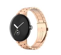 Wigento Correa de acero inoxidable para Google Pixel Watch 4/3/2/1, 45 mm, cierre plegable, ajustable, resistente y elegante, metal (oro rosa)