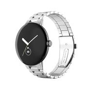 Wigento Correa de acero inoxidable para Google Pixel Watch 4/3/2/1, 45 mm, cierre plegable, ajustable, resistente y elegante, metal (plata)