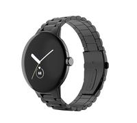 Wigento Correa de acero inoxidable para Google Pixel Watch 4/3/2/1, 45 mm, cierre plegable, ajustable, resistente y elegante, correa de metal (negro)