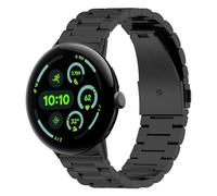 Wigento Correa de metal para Google Pixel Watch 4/3 45 mm, cierre rápido, ajustable, transpirable, correa de reloj (negro), Eine Grösse, Acero inoxidable, Sin piedra preciosa