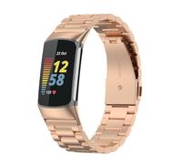 Wigento Correa de repuesto de acero para Fitbit Charge 6/5, color rosa
