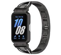 Wigento Correa de repuesto para Samsung Galaxy Fit 3 de acero inoxidable con carcasa integrada, color negro