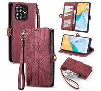 Wigento Funda con cremallera para ZTE Blade A73 4G (piel sintética, con trabilla), color marrón