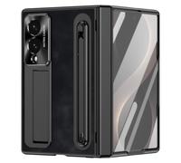 Wigento Funda con tapa para Samsung Galaxy Z Fold8 5G, diseño retro de jazz, tarjetero, función atril, resistente a los golpes, 360 grados, H9, cristal duro, color negro
