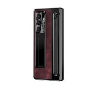 Wigento Funda con tapa para Samsung Galaxy Z Fold8 Ultra 5G, diseño retro de jazz, tarjetero, función atril, resistente a los golpes, 360 grados, H9, cristal duro, color rojo