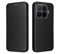 Wigento Funda de piel sintética para Xiaomi 17T Pro Carbon Protección Flip Cover Case Negro