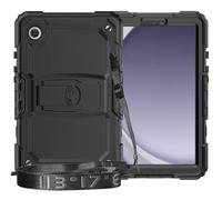 Wigento Funda de silicona para Samsung Galaxy Tab A9 con correa para el hombro + soporte