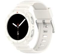 Wigento Funda de TPU con correa para Samsung Galaxy Watch 8 44 mm, diseño integrado, ajustable, cómoda, resistente a los golpes, ajuste perfecto, protección inteligente (beige)