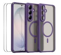 Wigento Funda magnética para Samsung Galaxy S26 FE + 2 protectores de | Compatible con MagSafe, juego de funda completa, protección exacta de la cámara, parte trasera mate, marco de TPU