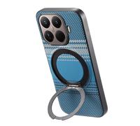 Wigento Funda magnética para Xiaomi 17T Pro, compatible con soporte de inclinación giratorio, protección completa de la cámara, parte trasera estampada, resistente a los golpes (azul)